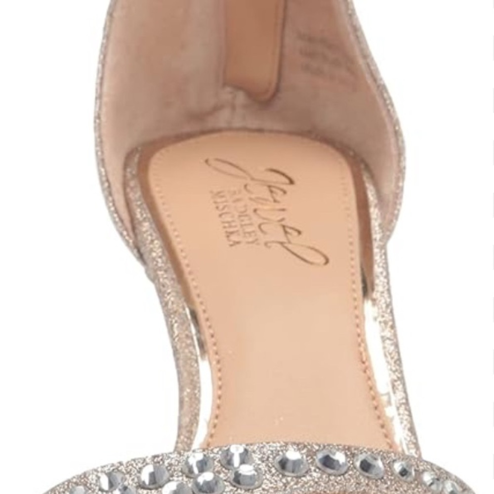 Jewel Badgley Mischka Silver Embellished Women's Shoes